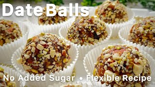 Easy Healthy Date Balls with No added Sugar  Christmas Specials [upl. by Atnovart]