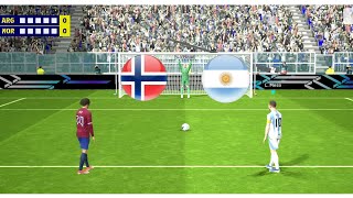 Messi Vs Haaland  Argentina Vs Norway  Penalty Shootout Match  International Friendly  Efootball [upl. by Valdes]