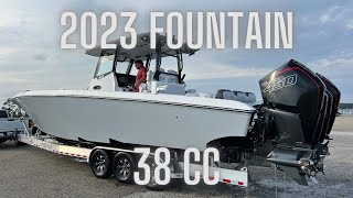 ALL NEW 2023 Fountain 38 CC powered by Quad Mercury 450R  Updated Live Well Console and Hardtop [upl. by Airamak316]