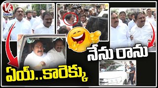 Errabelli Dayakar Rao Trying To Force Aroori Ramesh Into Car  V6 News [upl. by Nitreb]