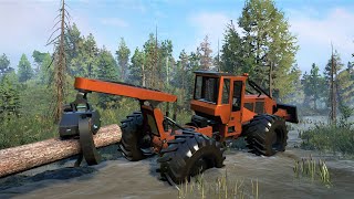 SnowRunner  Forestry Machines Skidders 4x4 Driving Offroad Pulling Logs [upl. by Latsyrd]