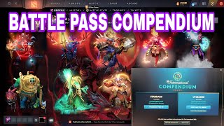 DOTA 2 BATTLE PASS COMPENDIUM  EXCLUSIVE ARCANA AND IMMORTAL SET [upl. by Cirala]