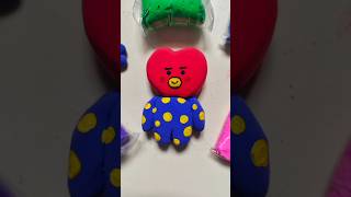 Bt21 tata easy clay art😱❤️💙artist superclay btsv kpop art acrylic subscribe shorts trending [upl. by Reinold]