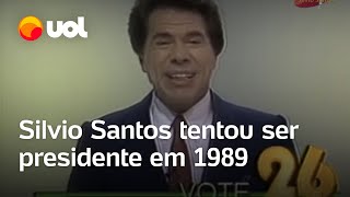 Silvio Santos tentou concorrer à Presidência em 1989 mas teve candidatura impugnada [upl. by Nekal]