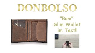 Slim Wallet Donbolso Rom im testMini Geldbörse mit RFIDSchutz  mit Münzfach I echtes Leder  edc [upl. by Bruno]