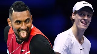 Crazy Kyrgios vs Cold Sinner  Tennis Most BIZARRE Circus ft Angry Umpire [upl. by Kentigerma]