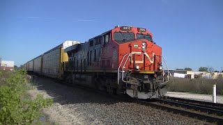 CN 3815 CN 3964 Southbound Intermodal Autoracks Fond Du Lac Wisconsin Kohlman Road Valley 09272024 [upl. by Enaasiali761]