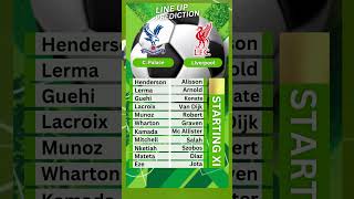 Prediksi Lineup Crystal Palace VS Liverpool football sepakbola [upl. by Ahsilahs]