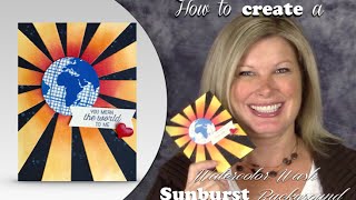 How to make the Sunburst Watercolor Wash Technique Card featuring Stampin Up [upl. by Brunhild891]