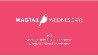 Wagtail Wednesdays 01  Adding Help Text to Improve Wagtail Editor Experience  VIX Digital [upl. by Ilrebma]