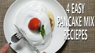 핫케이크가루로 만드는 4가지 디저트 4 easy pancake mix recipes [upl. by Kilah]