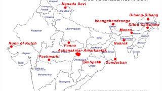 Biosphere Reserves in India on a map  Indian Geography [upl. by Wycoff749]