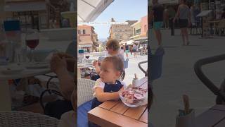 Breakfast time in Chania old town with my daughter Such a beautiful day breakfast oldtown [upl. by Purity]