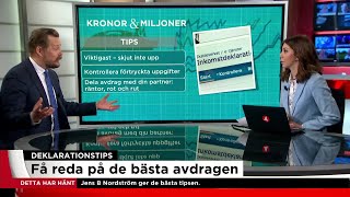 Dags att deklarera  få reda på de bästa avdragen  Nyheterna TV4 [upl. by Berriman]