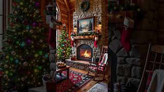 Fireside Jazz ☃️ Cozy Christmas Cabin Ambience with Holiday Spirit [upl. by Anidem]