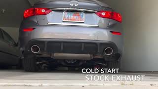 Q50 Stock vs Rev 9 Exhaust Comparison [upl. by Remat]