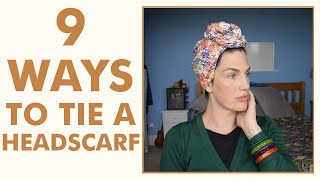 EASY PIN UP HAIRSTYLES 9 ways to tie a headscarf [upl. by Adrial40]