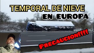 temporal de nieve en Europa  CAMIONEROVIAJEROFFICIAL internacional [upl. by Dnaletak530]