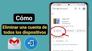 Cómo eliminar su cuenta de Gmail de otro dispositivo nuevo proceso। Cerrar sesión en Gmail [upl. by Slerahc]