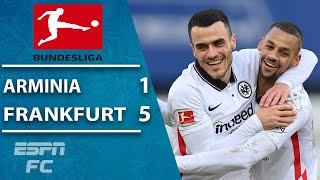 Eintracht Frankfurt scores 30yard screamer in 51 win vs Arminia Bielefeld  Bundesliga Highlights [upl. by Iosep80]