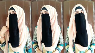 Instant Full Coverage Hijab Style With Saudi Niqab  Niqab Style [upl. by Aneetak]