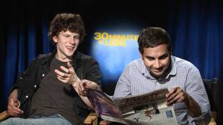 Talking quot30 Minutes or Lessquot With Jesse Eisenberg amp Aziz Ansari [upl. by Tannie]