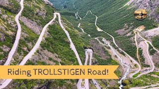 Riding Trollstigen  Norways CRAZY ROAD on a Motorbike  Road Trip Summer 2018  Wandering Bird [upl. by Lachish]