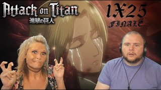 ATTACK ON TITAN 1x25 REACTION  Wall Assault on Stohess Part 3 [upl. by Nosyt]