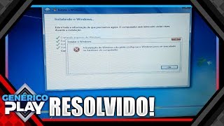 A instalação do windows nao pode configurar o windows para ser executado no hardware [upl. by Jovita]