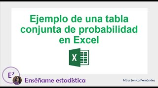 Ejemplo de una tabla conjunta de probabilidad [upl. by Ahsekal]