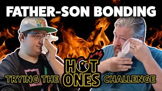 FATHER amp SON take on the HOT ONES challenge [upl. by Ahsiekat959]