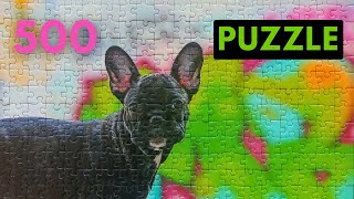 Puzzle Practice Tackling a 500Piece French Bulldog [upl. by Cathie893]