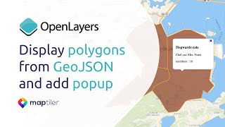 OpenLayers Tutorial 3  Map with polygon and popup from GeoJSON using JavaScript [upl. by Elfie]