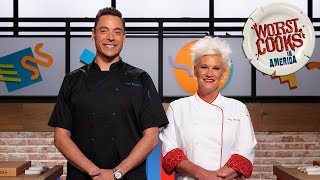 Anne amp Jeff Meet the Celebrity Recruits  Worst Cooks in America  Food Network [upl. by Ecirtac771]