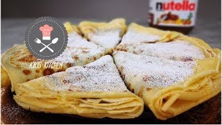 Crepes mit Nutella  Crepes Grundteig  mit oder ohne Crepes Maschine  Kikis Kitchen [upl. by Swayder194]