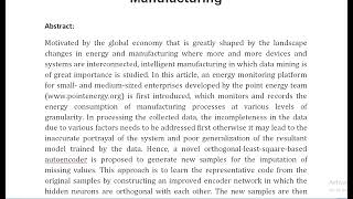 Missing Data Imputation With OLS Based Autoencoder for Intelligent Manufacturing [upl. by Florina389]