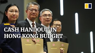 Hong Kong budget offers HK10000 handout to permanent residents as part of relief measures [upl. by Rilda]