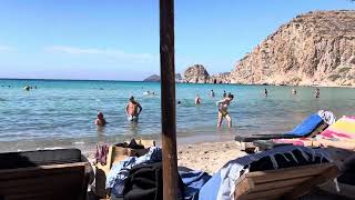 Lounging at Plathiena Beach Milos Greece [upl. by Skilken610]