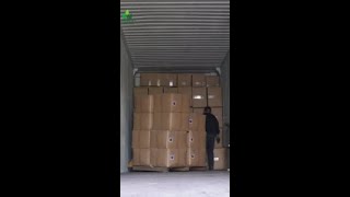 Factory artificial plant walls loaded and ready to be shipped to port [upl. by Inoue]