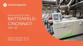 BATTENFELDCINCINNATI CMT45 Extrusion line for PVC pipes  BATTENFELDCINCINNATI Machines [upl. by Pandora]