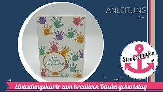 DIY Einladungskarte zum Kindergeburtstag  Basteln mit Kindern und Stampin Up [upl. by Alur]