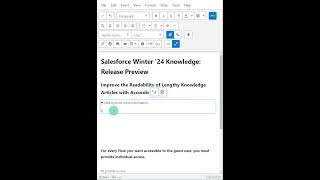 Salesforce Winter 24 Knowledge Accordion Feature Release Preview [upl. by Naot]