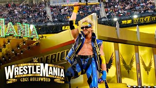 Logan Paul goes airborne as he ziplines his way to the ring WrestleMania 39 Saturday Highlights [upl. by Nedrob]