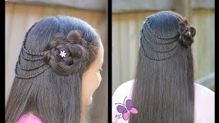 Hair style Braided Flower  Braided Hairstyle  Hairstyles for Girls [upl. by Inattirb844]