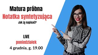 🆕Matura próbna  Notatka syntetyzująca TRANSMISJA NA ŻYWO [upl. by Aihsyak]