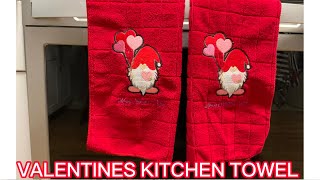 VALENTINES EMBROIDERED KITCHEN TOWEL💜💜💜 [upl. by Nojad]