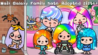 Hair Galaxy Family hate Adopted sister 😡 Toca Boca l Toca life world [upl. by Adniles597]