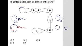 Razonamiento lógico transmisiones giro de ruedas horario antihorario [upl. by Dadirac]