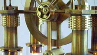 quotStirling V4 Engine 1 quot Steampunk Ringbom Hot Air Engine [upl. by Laresa]