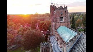 Sunset behind St Nicholas Church Castle Hedingham [upl. by Akeimahs667]